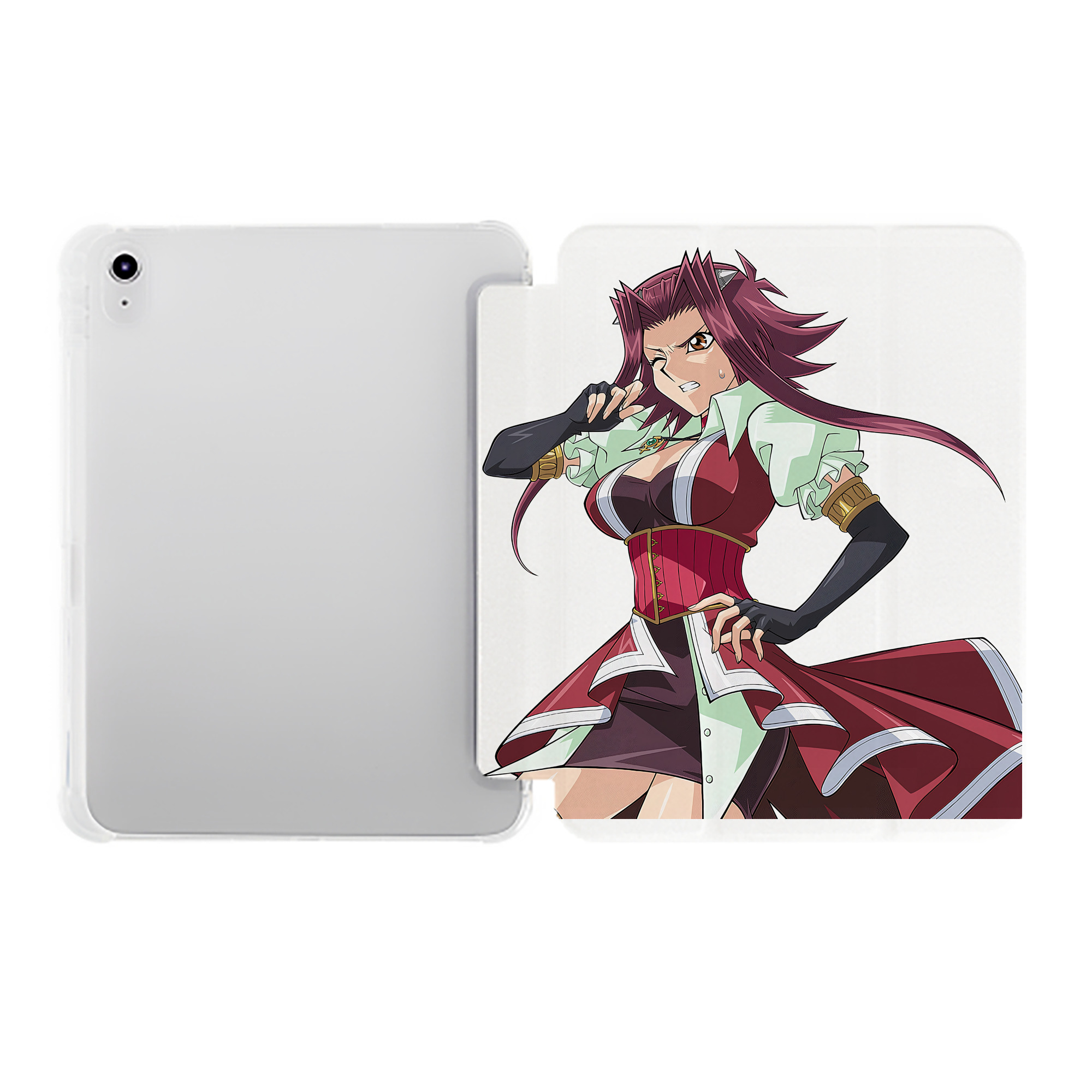 （画像用） 遊☆戯☆王 Yu-Gi-Oh! IPad ケース ペン収納付き 三つ折りスタンド PUレザー×シリコン 対応機種9.5/10.5/10.9インチ